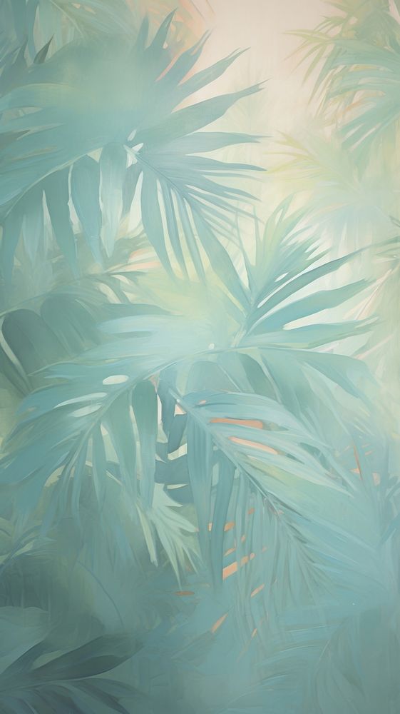 Tropical leaves backgrounds painting nature.
