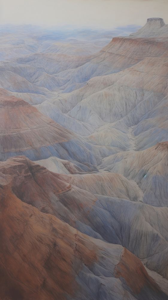 Acrylic paint of zhangye danxia landform mountain outdoors nature.