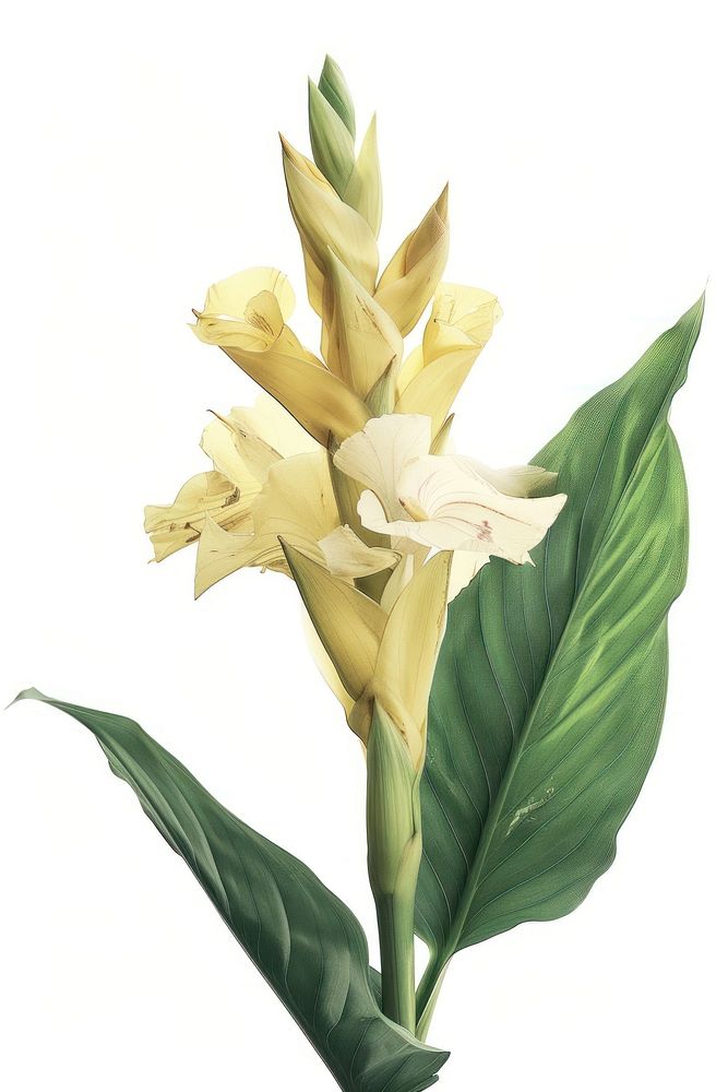 Botanical illustration canna flower plant petal.