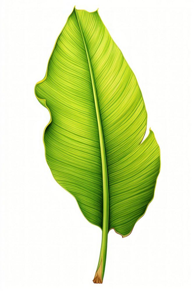 Botanical illustration banana leaf plant green xanthosoma.