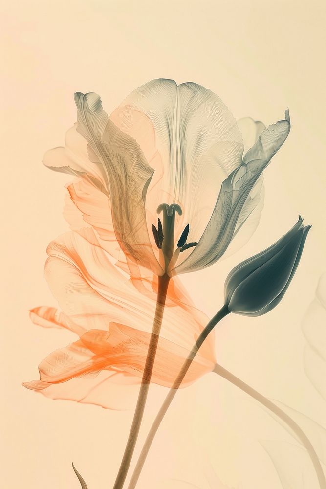 Botanical illustration tulip painting drawing flower.