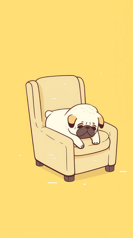 Pug selfie cute wallpaper armchair animal furniture.