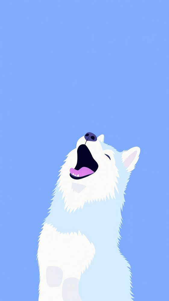 Husky selfie cute wallpaper animal yawning cartoon.