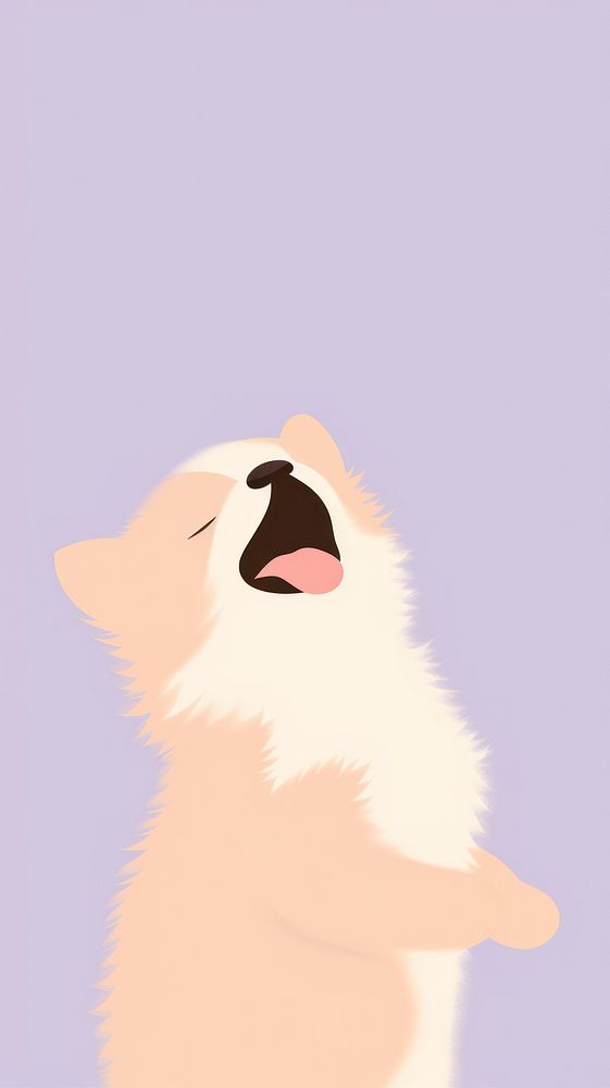 Puppy selfie cute wallpaper cartoon animal yawning.