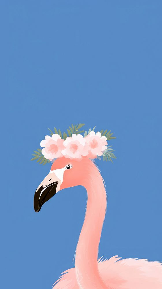 Flamingo selfie cute wallpaper animal cartoon flower.