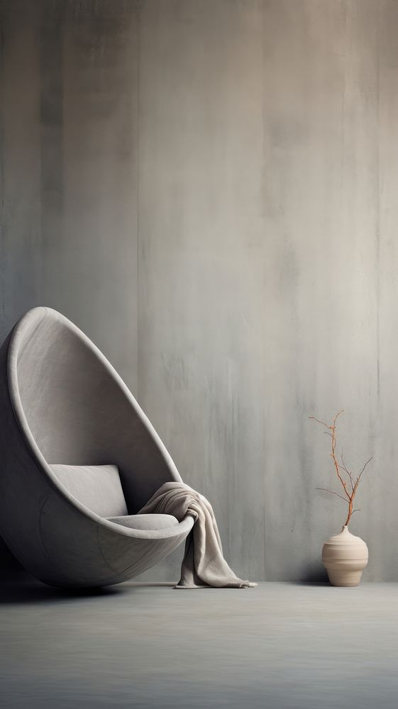 Grey tone wallpaper concrete architecture furniture chair.