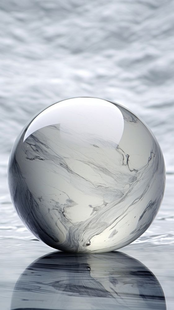 Grey tone wallpaper marble reflection sphere simplicity.