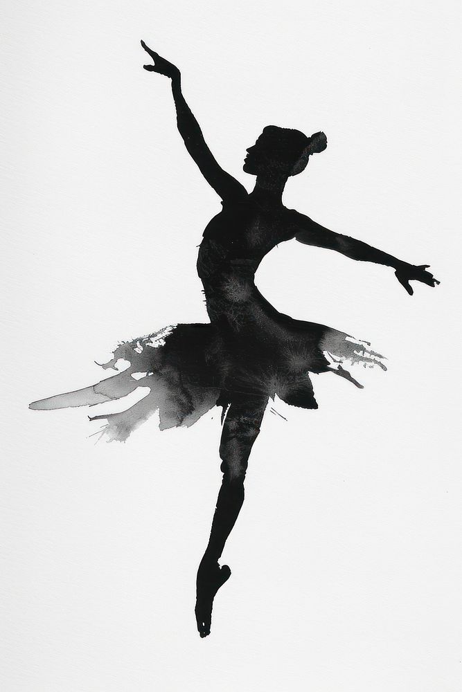 Monochromatic ballerina dancing ballet entertainment.