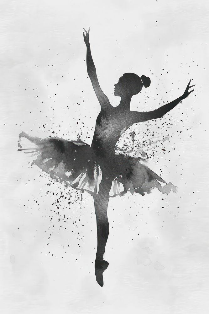 Monochromatic ballerina dancing ballet entertainment.