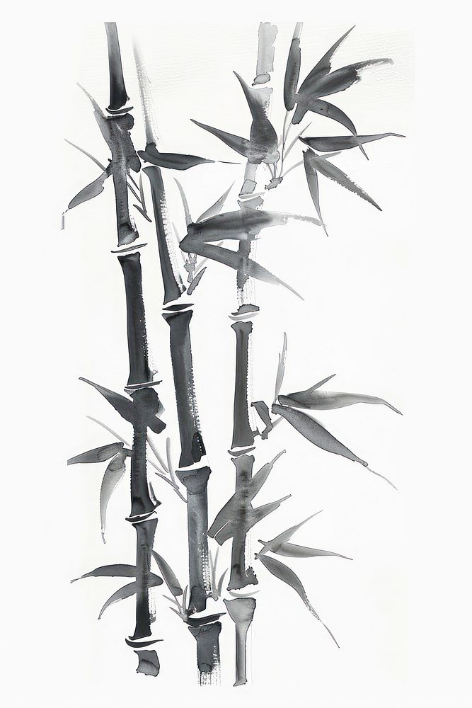 Monochromatic bamboo plant calligraphy weaponry.