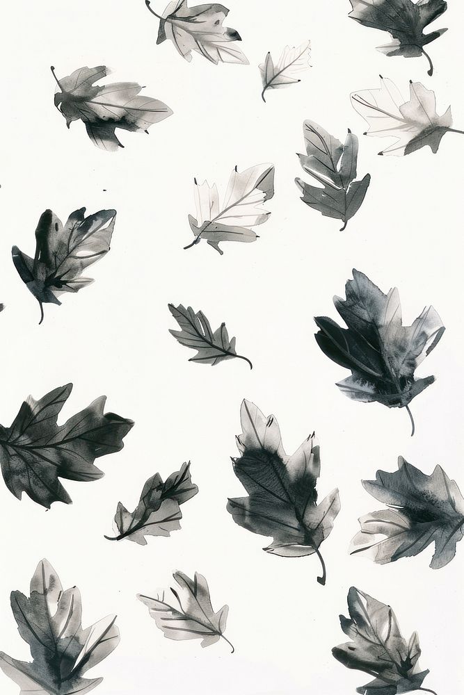 Monochromatic flying leaves backgrounds plant leaf.