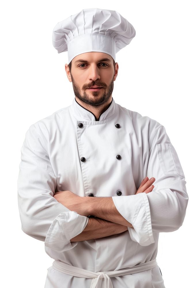 Chef adult white background protection.