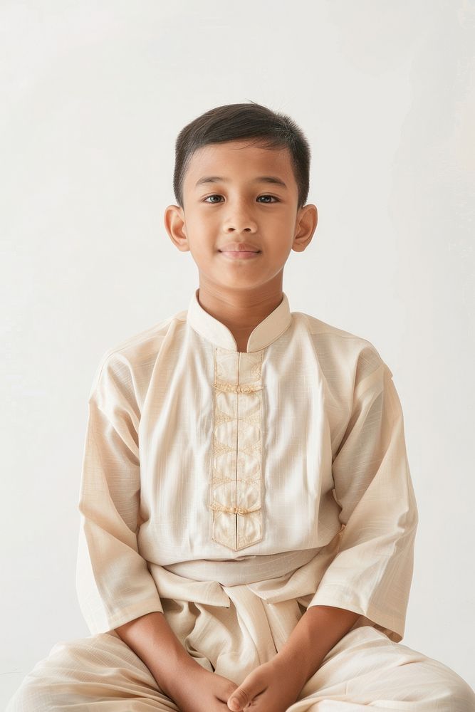Thai boy portrait sitting sleeve.