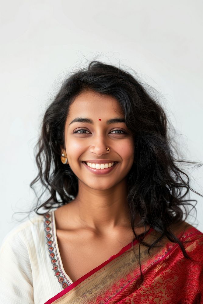 Cheerful indian woman portrait adult smile.