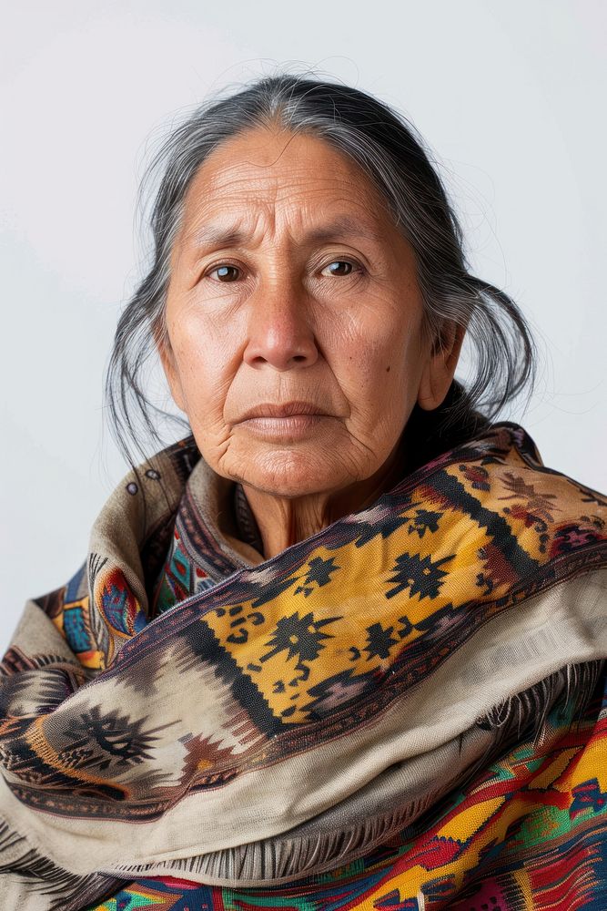 Desperate Native american woman portrait hairstyle headshot.