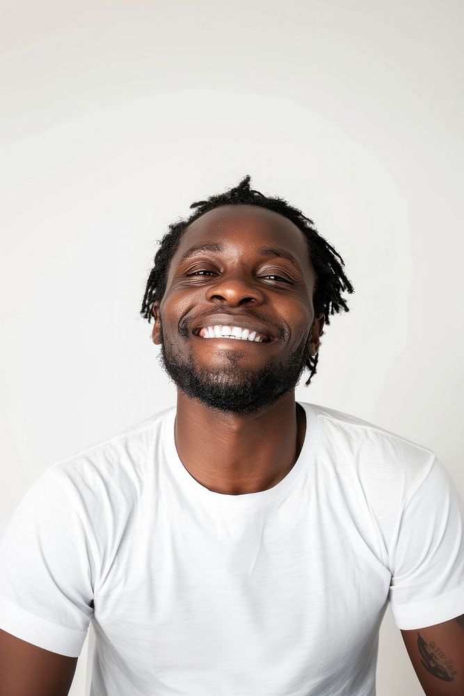 Joyful african american man portrait t-shirt adult.