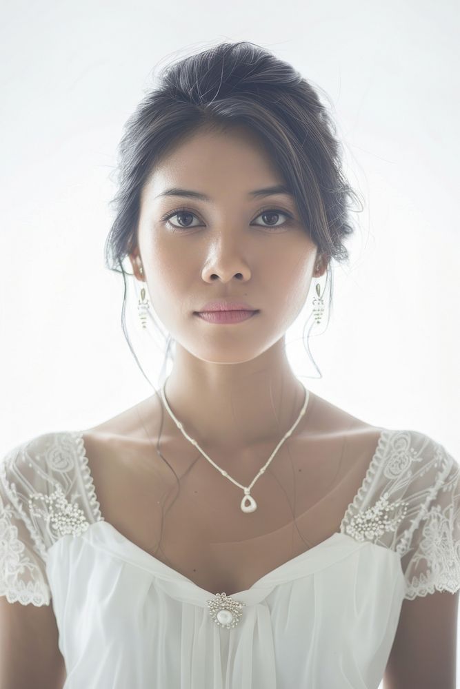 Thai woman portrait necklace jewelry.
