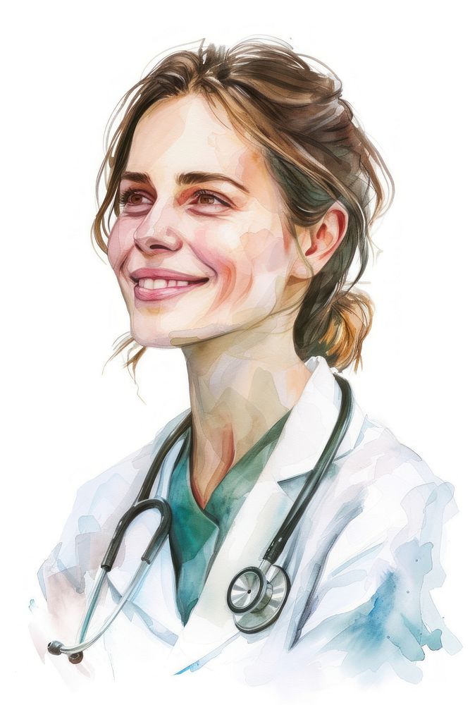 Smiling medical doctor woman with stethoscope portrait smiling adult.