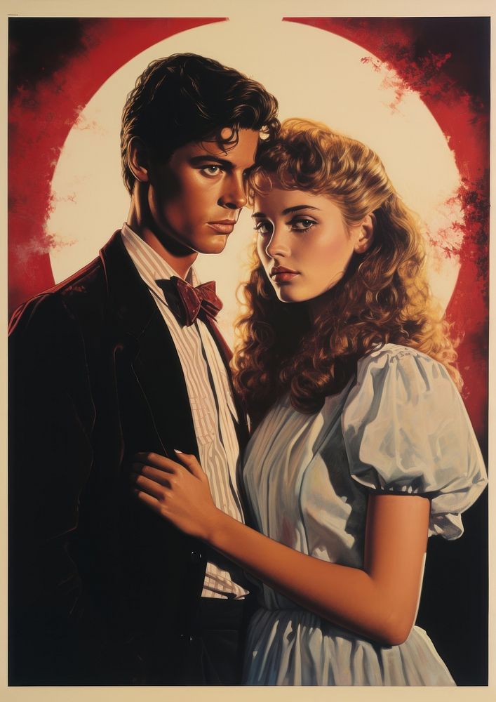 High school movie 1980s portrait fashion poster.