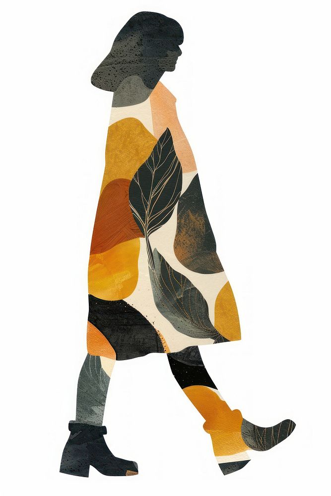 Girl walking pattern art creativity.