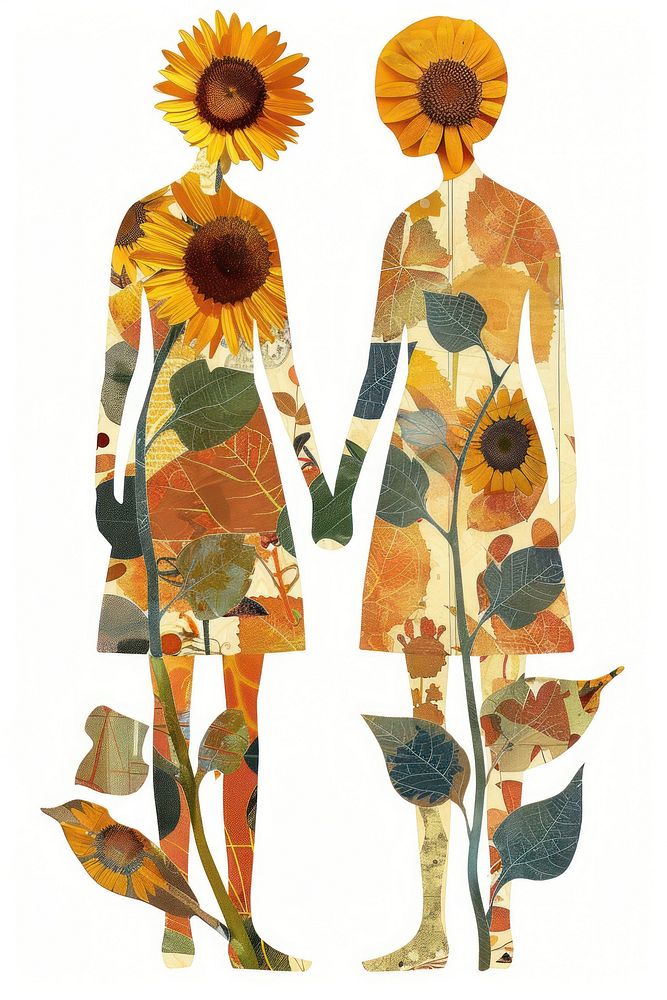 Sunflower Collage couple sunflower pattern painting.
