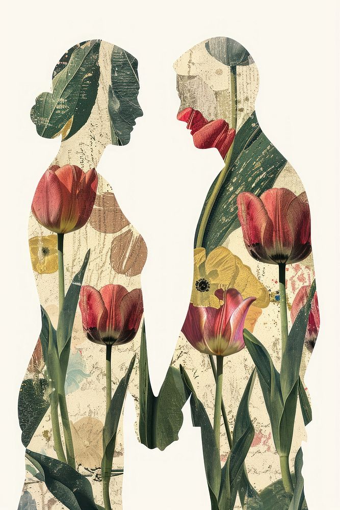 Tulip Collage couple flower pattern collage.