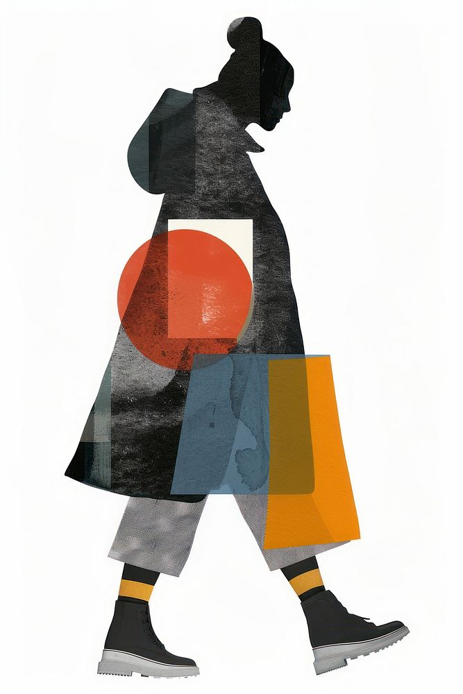 Woman walking adult art silhouette.