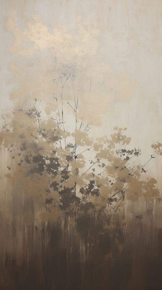 Minimal flowers painting art tranquility.