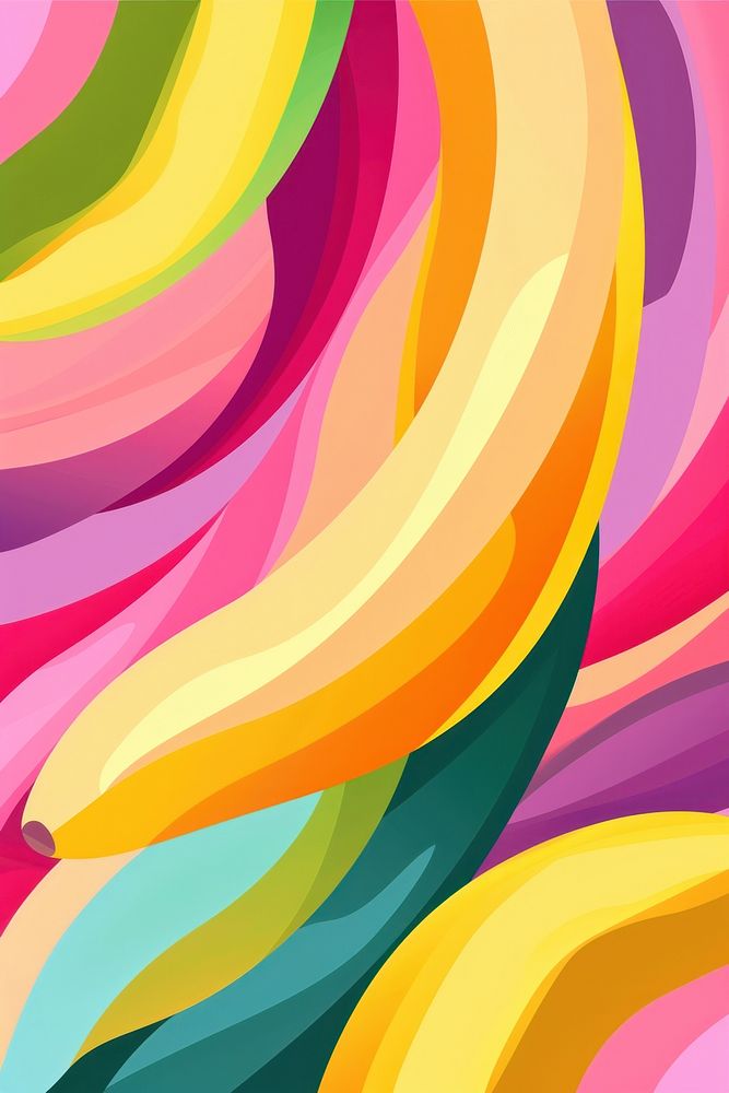 Colorful banana on contrast background art backgrounds pattern.