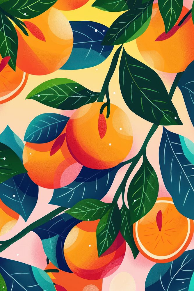 Colorful peach on contrast background backgrounds pattern fruit.