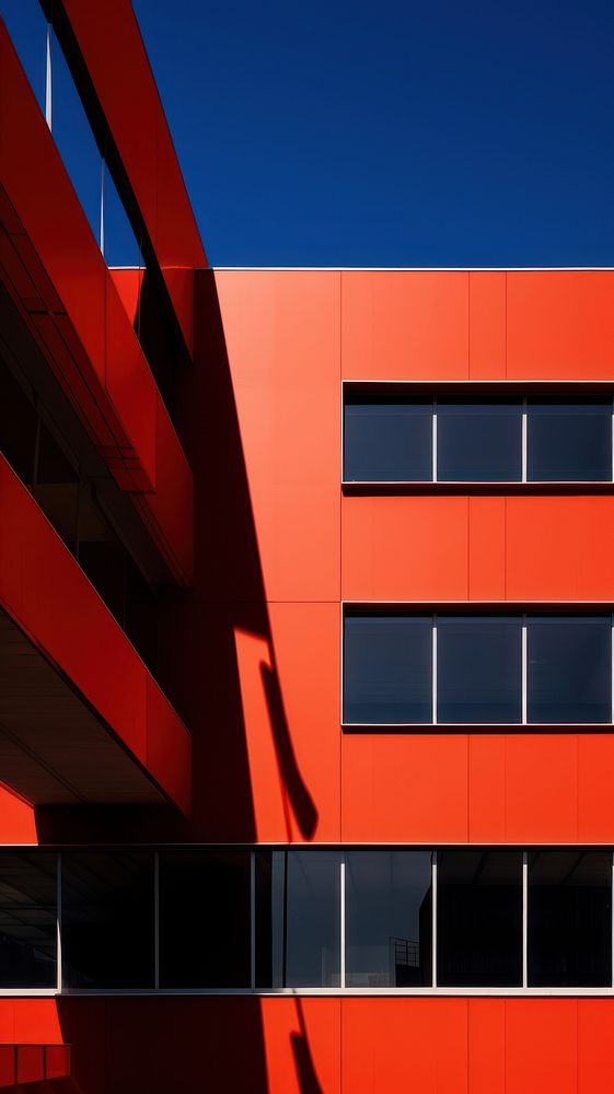 High contrast office building architecture city red.