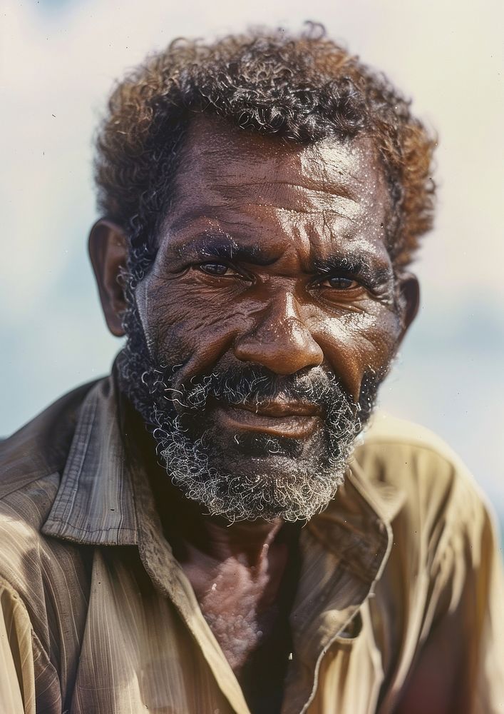 Fiji fisherman man portrait adult homelessness.