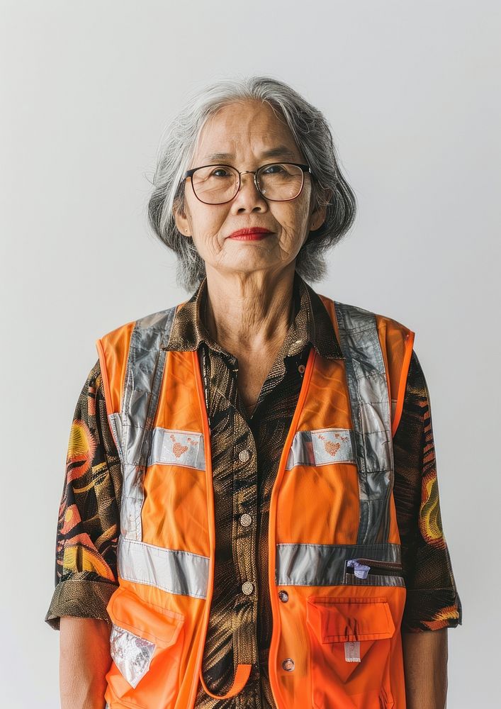 Thai woman volunteer portrait glasses adult.