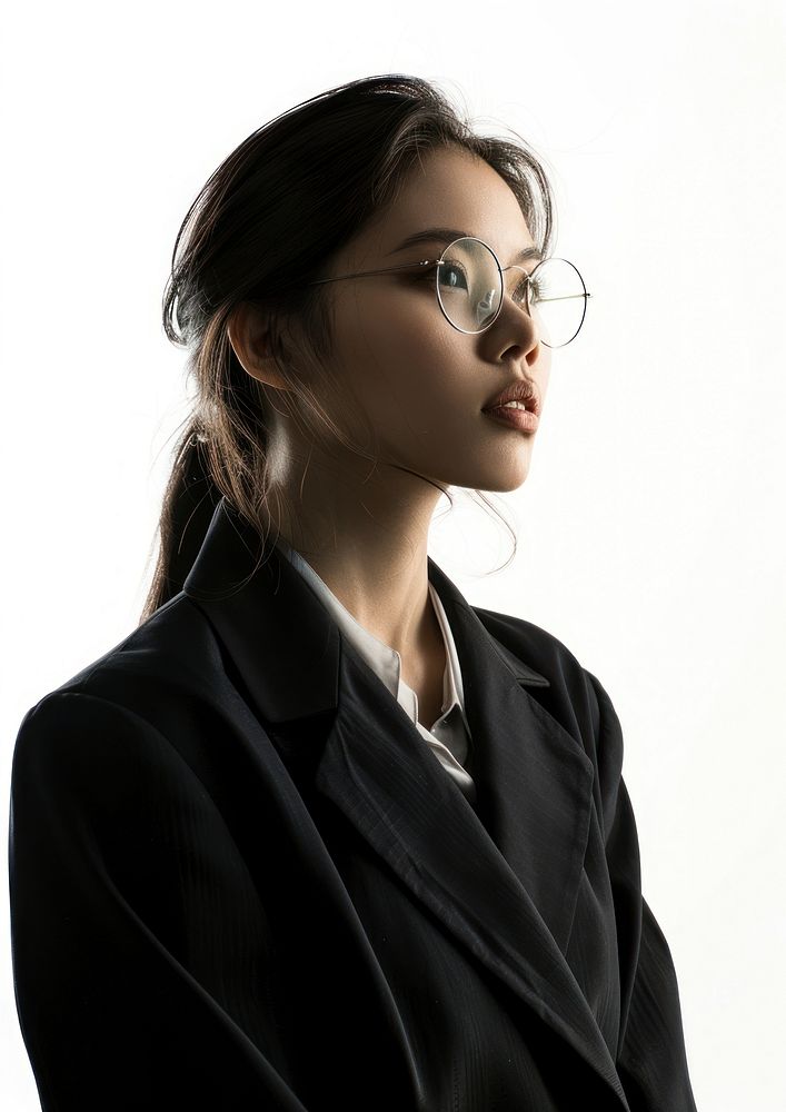 Thai lawyer woman portrait glasses adult.