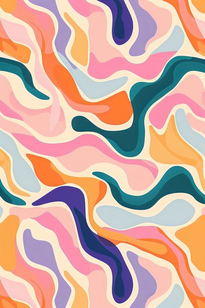Peach pattern with different colors line art backgrounds.