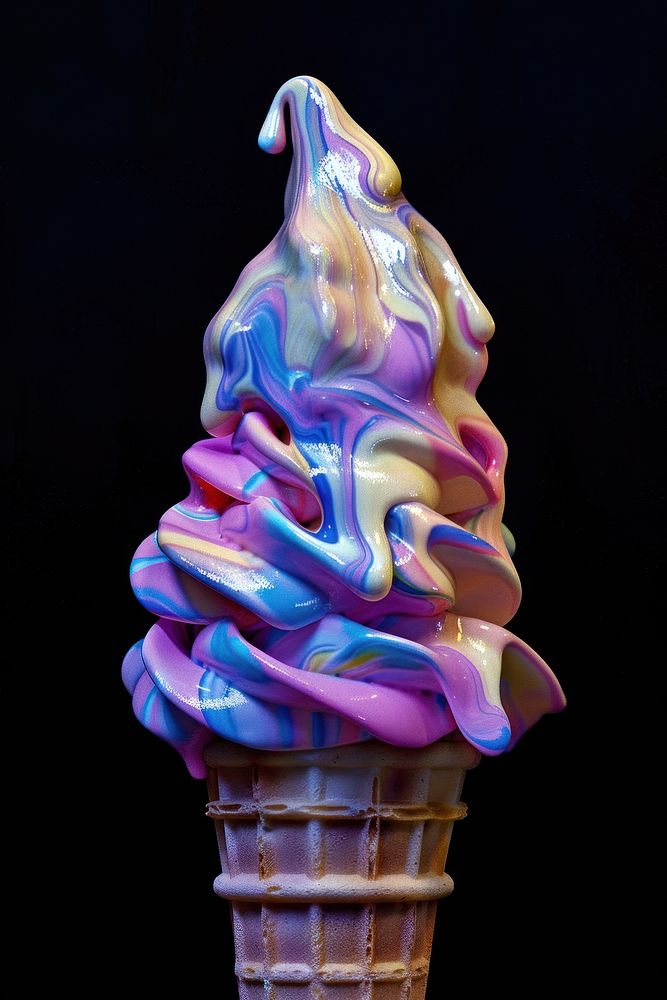 Photo of ice cream cone dessert food creativity.