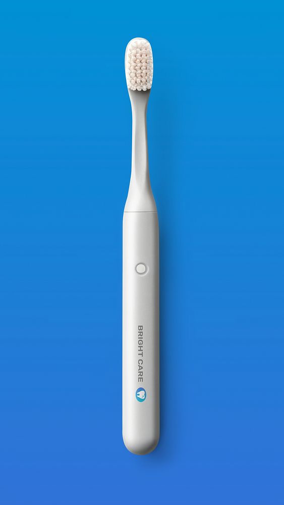 Gray toothbrush mockup psd
