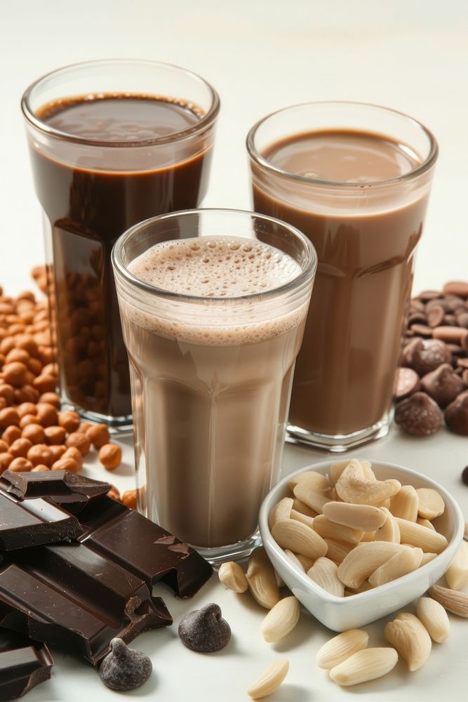 Photo of vegan milks chocolate dessert drink.