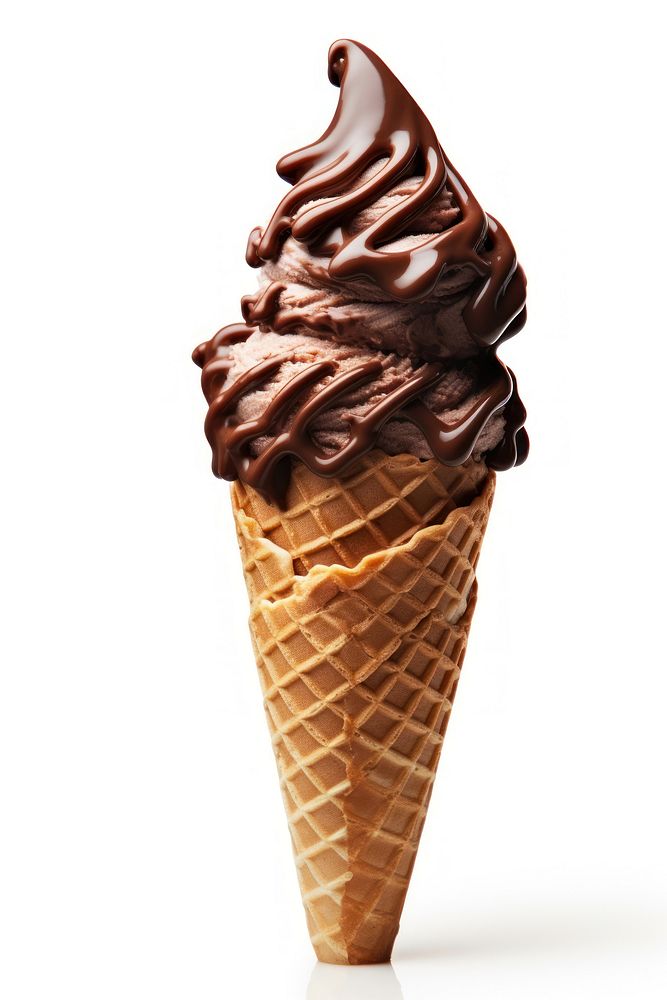 Dark cHocolate Ice cream cone chocolate dessert food.