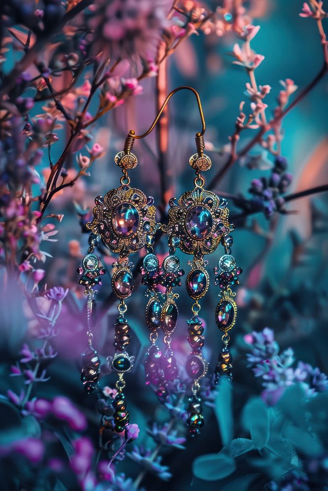 Photography of earrings jewelry accessories decoration.