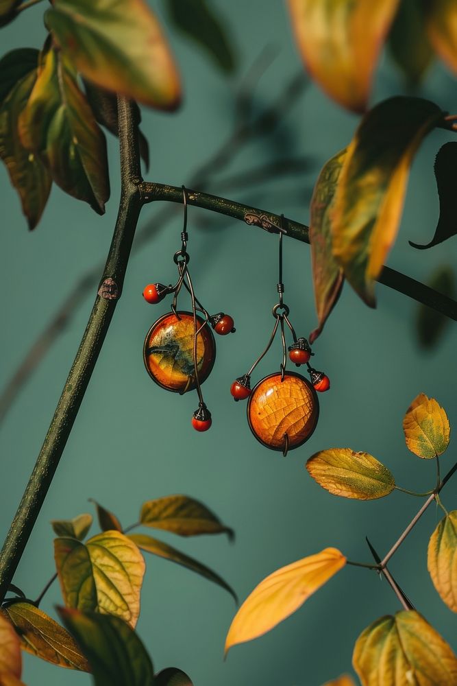 Photography of earrings plant leaf tree.
