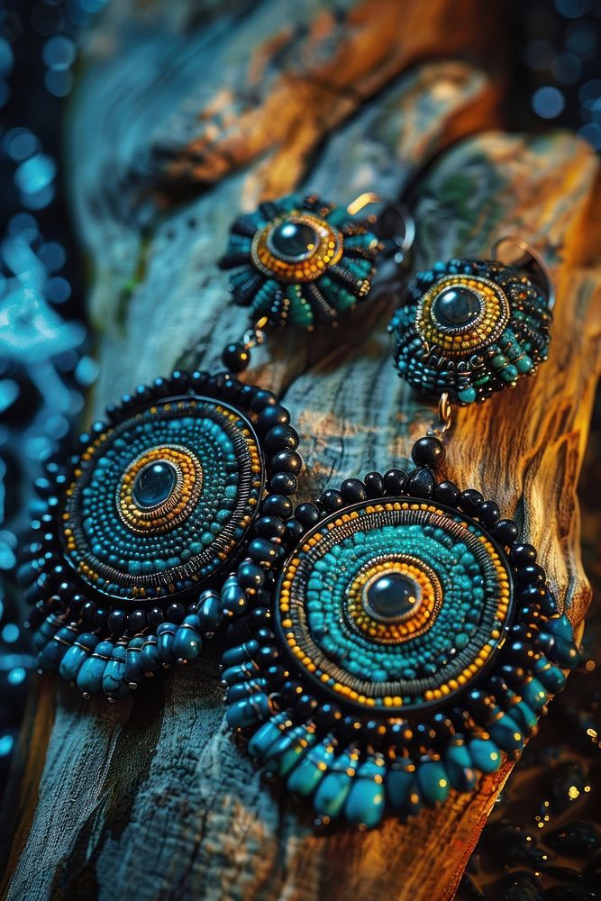 Photography of earrings jewelry art accessories.