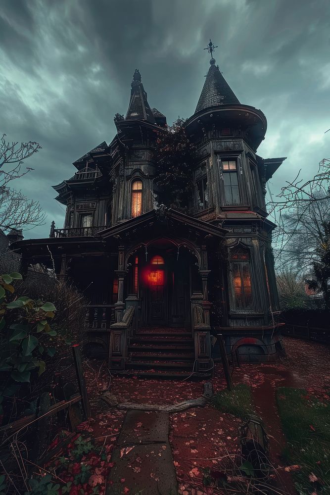 Photography of haunted house architecture building screenshot.