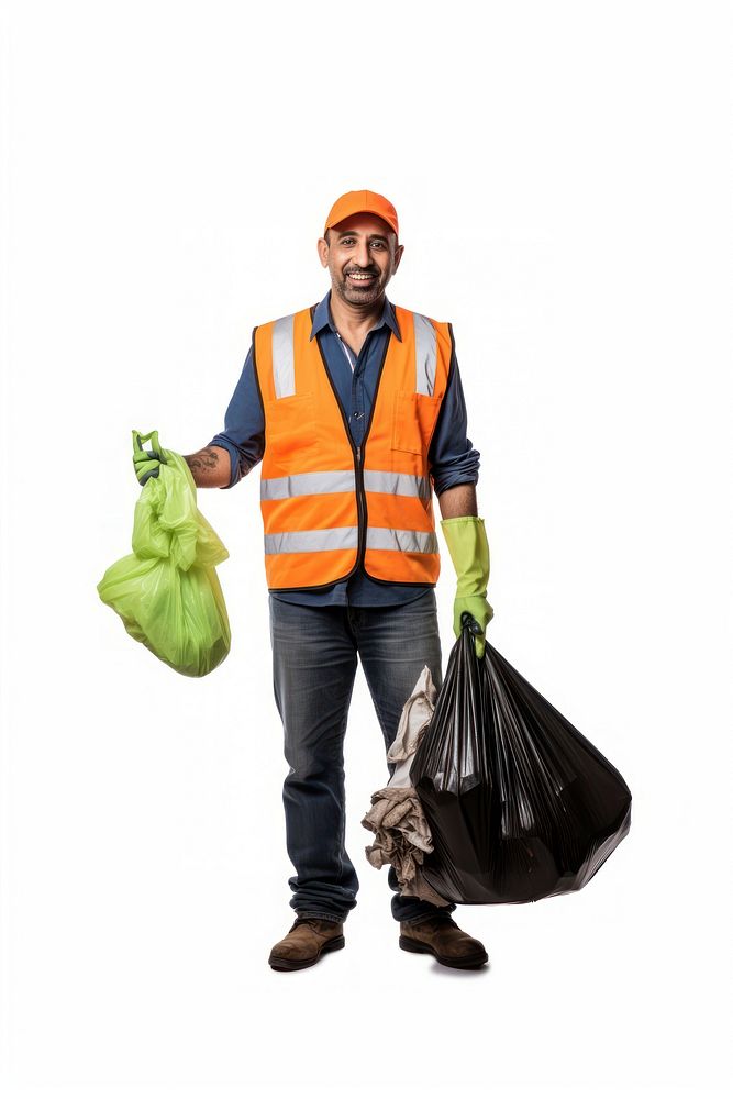 People doing garbage collection volunteer charity adult white background portrait.