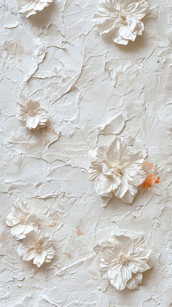 White mulberry paper with flowers textured backgrounds creativity fragility.