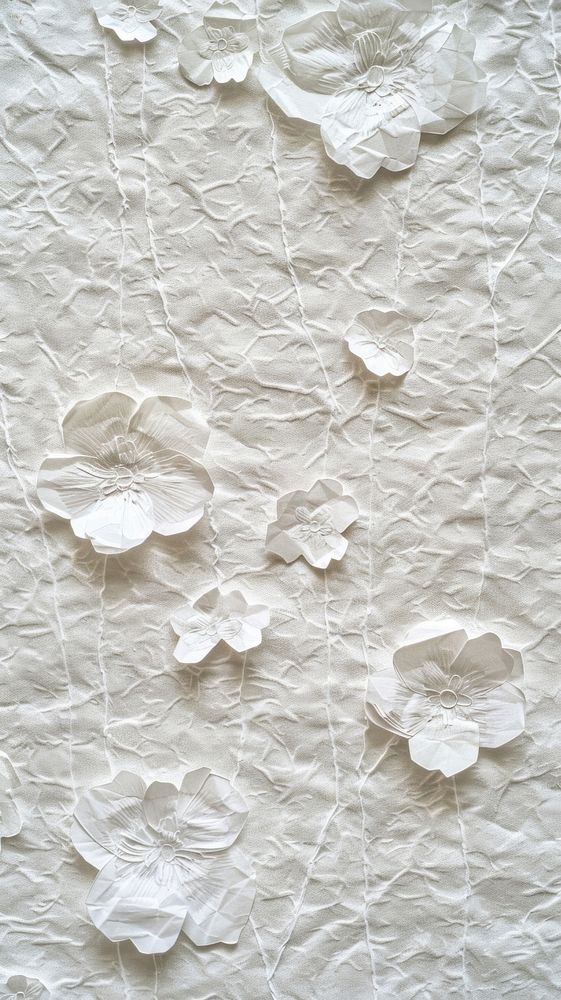 White mulberry paper with flowers textured backgrounds creativity abstract.