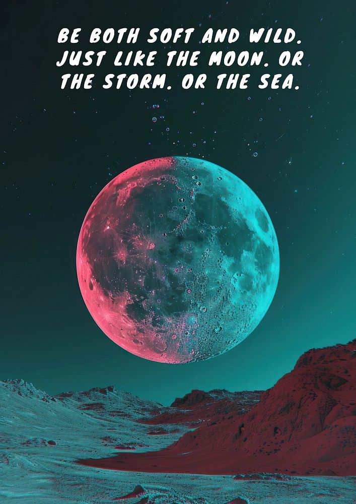 Moon  quote poster template