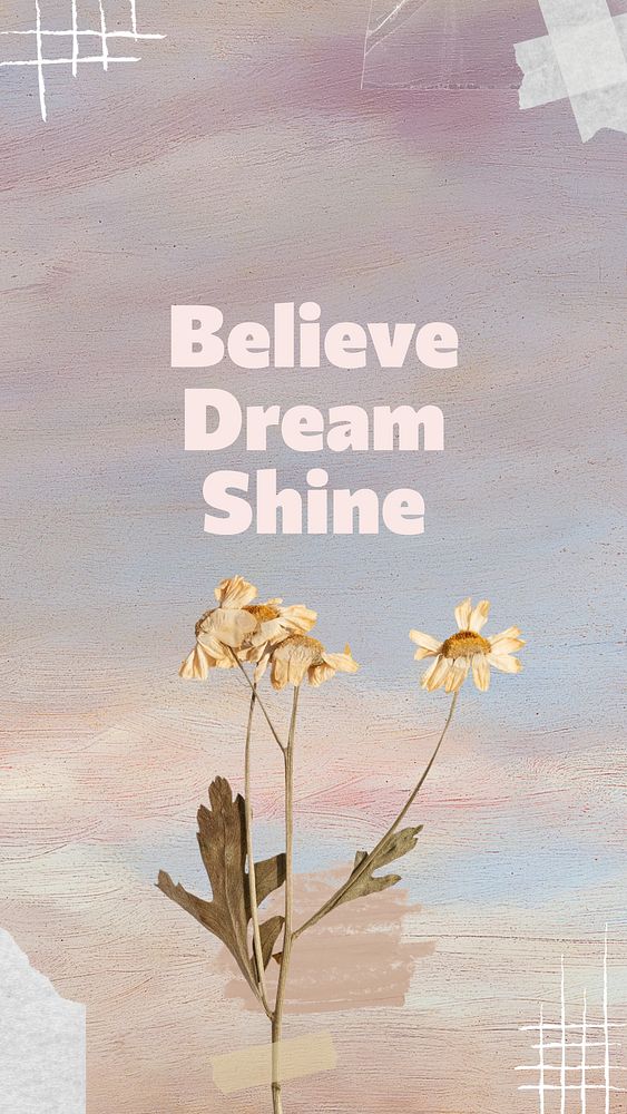 Believe dream shine Instagram story 