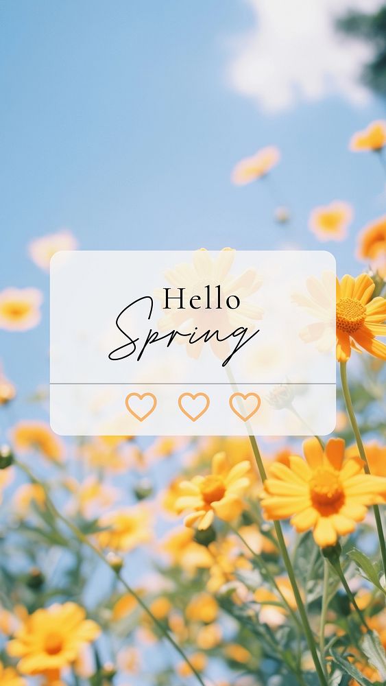 Hello spring Facebook story 