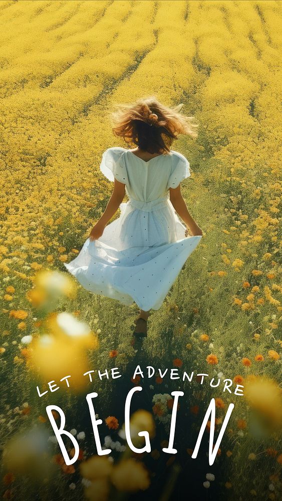 Let the adventure begin quote Instagram story template